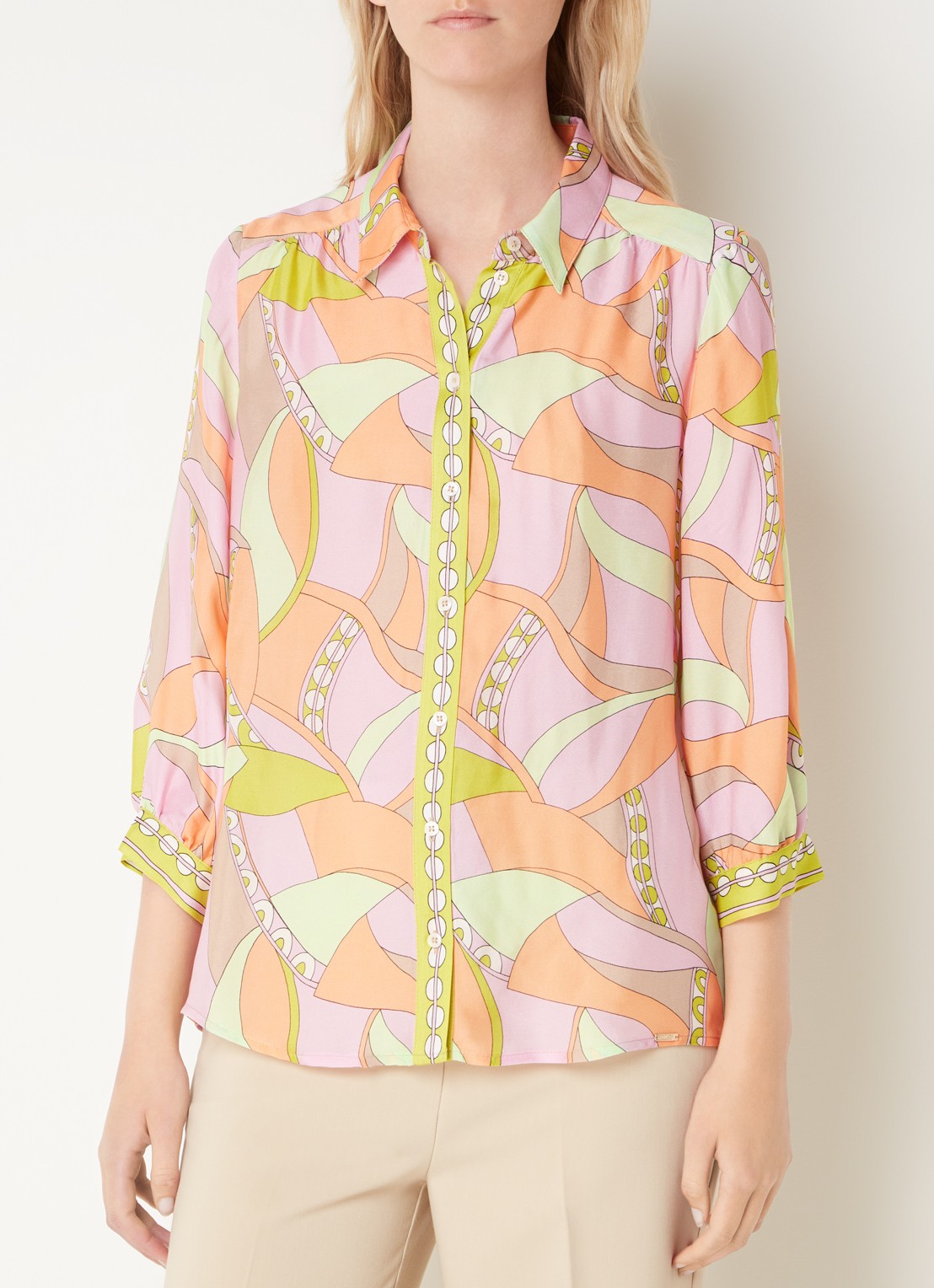 CINQUE Citill blouse met grafische print - detail 2 lichtroze