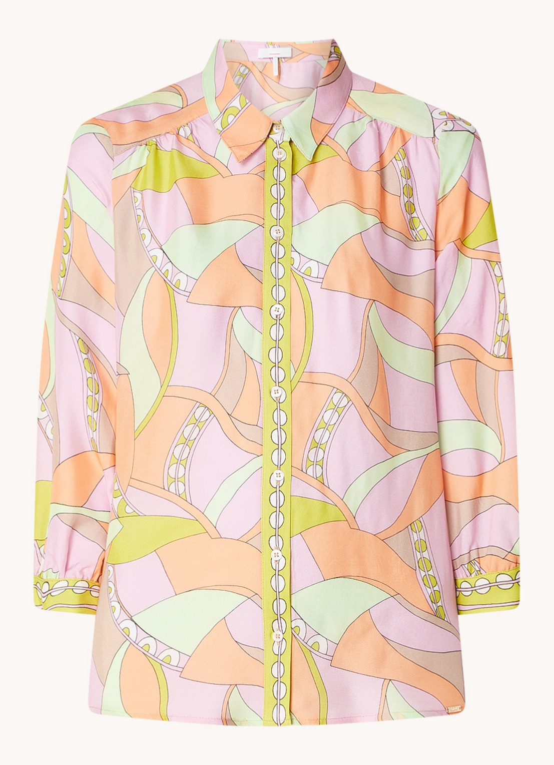 CINQUE Citill blouse met grafische print - voorkant 3 lichtroze