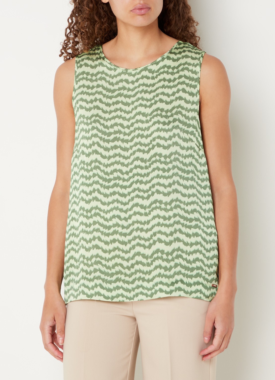 CINQUE Citoni top met grafische print en knoopdetails - detail 4 groen