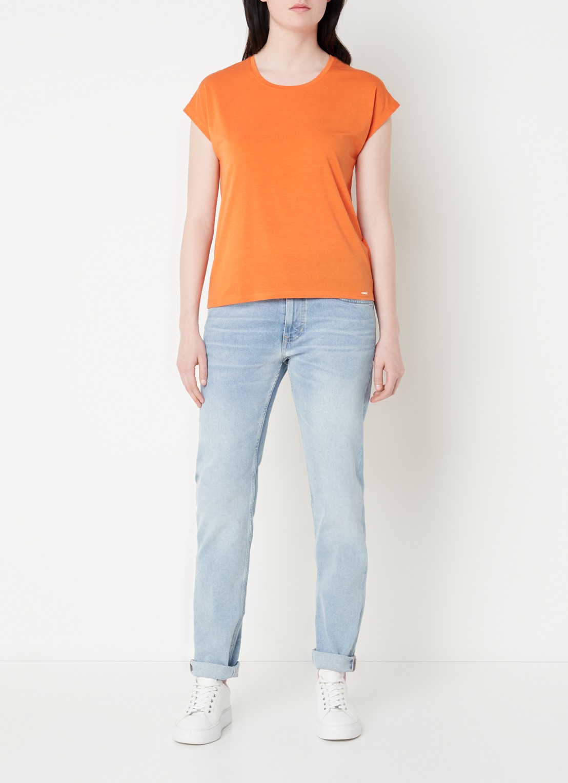 CINQUE Citwist T-shirt  - voorkant 4 orange