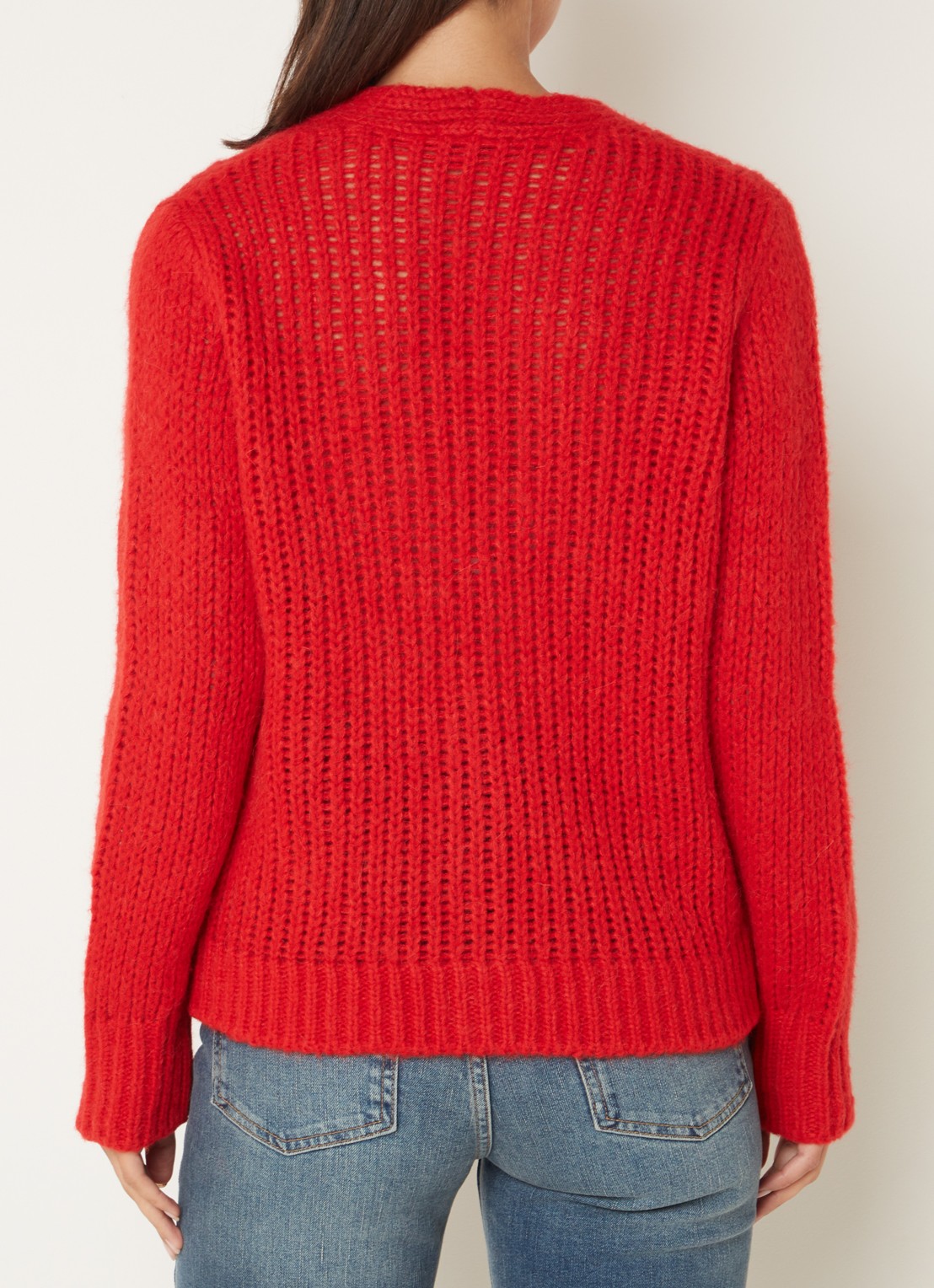 Cinque Civivian grofgebreid vest in alpaca wolblend - achterkant 3 rood