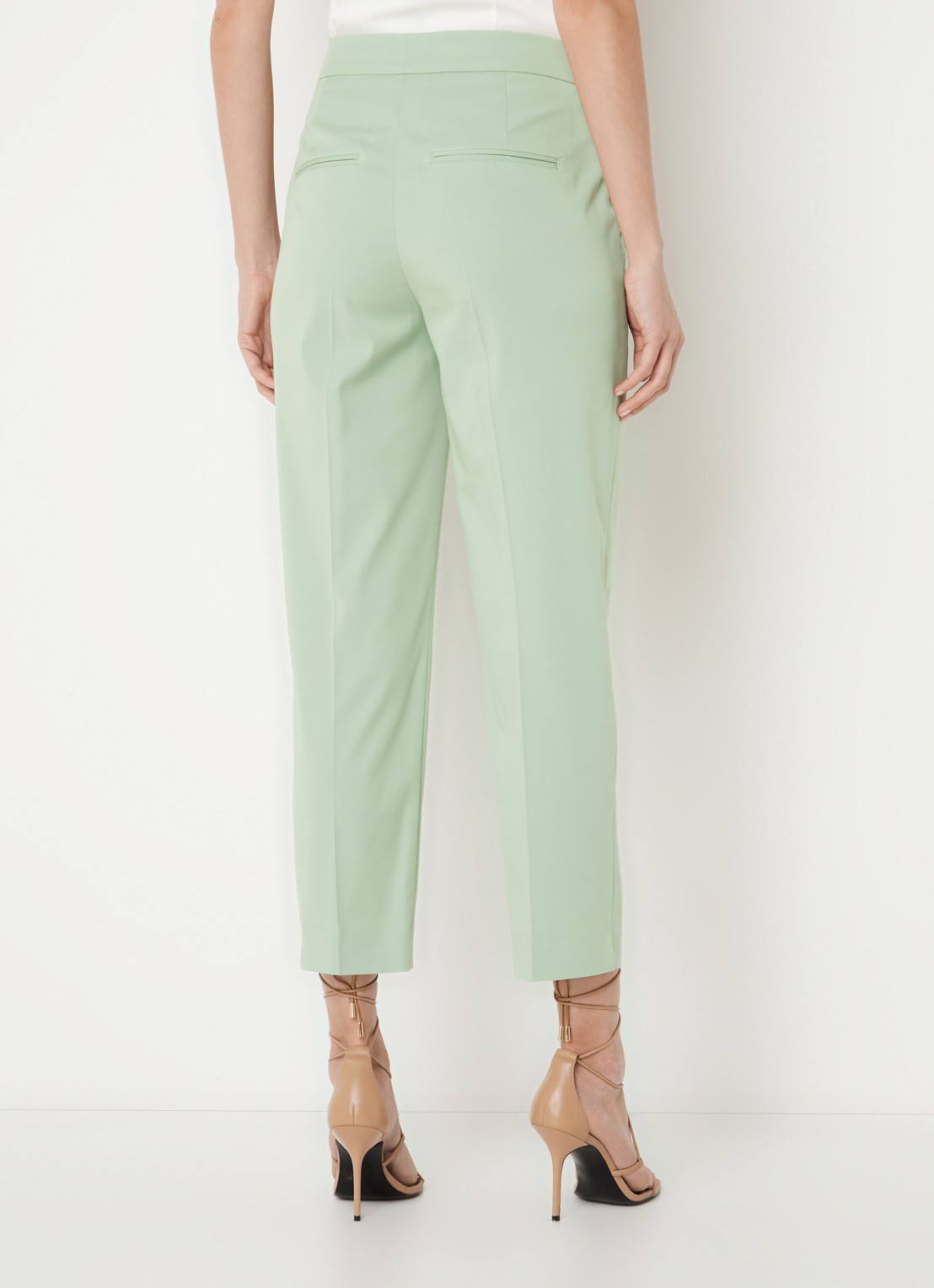 CINQUE Hennes high waist tapered fit pantalon met steekzakken - achterkant lichtgroen