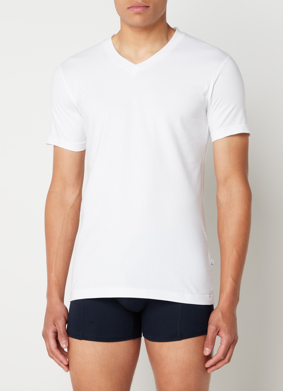 Claesen's 2-pack T-shirts met V-hals - detail 4 wit