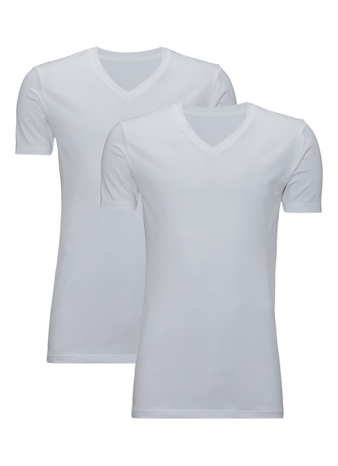 Claesen's 2-pack T-shirts met V-hals - voorkant 2 wit