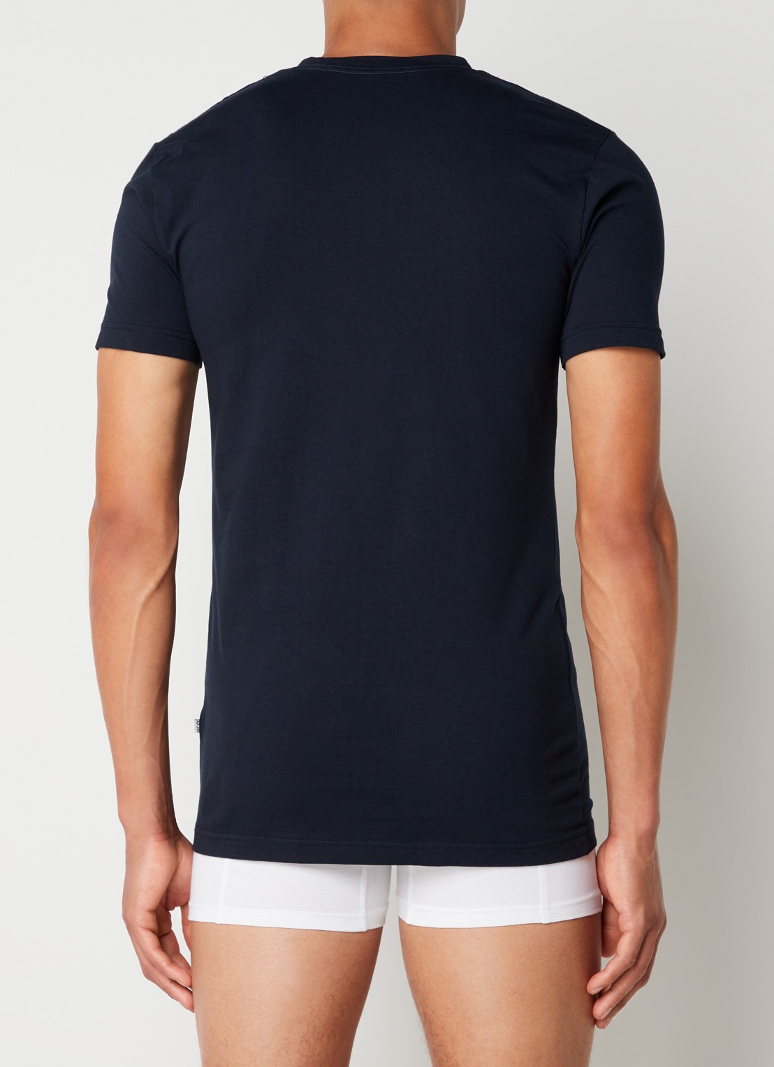 Claesen's 2-pack T-shirts met V-hals - achterkant 3 donkerblauw