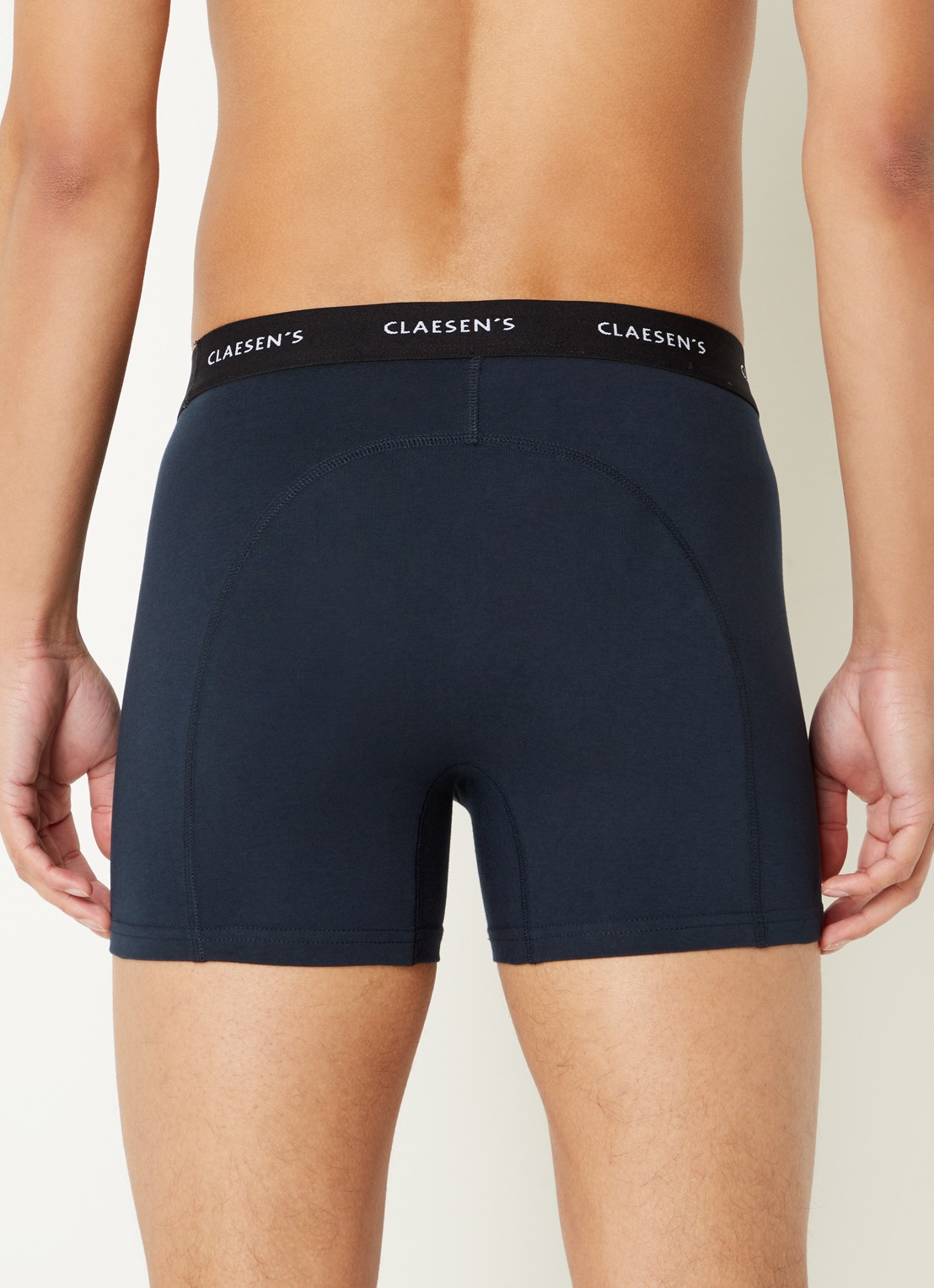 Claesen's Boston boxershorts in uni in 2-pack - achterkant donkerblauw