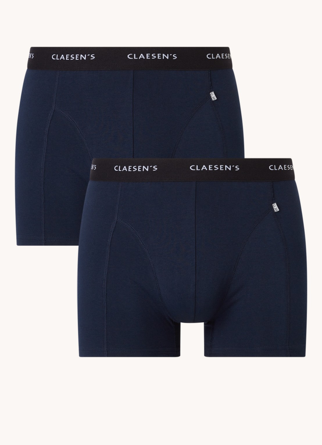 Claesen's Boston boxershorts in uni in 2-pack - detail 2 donkerblauw