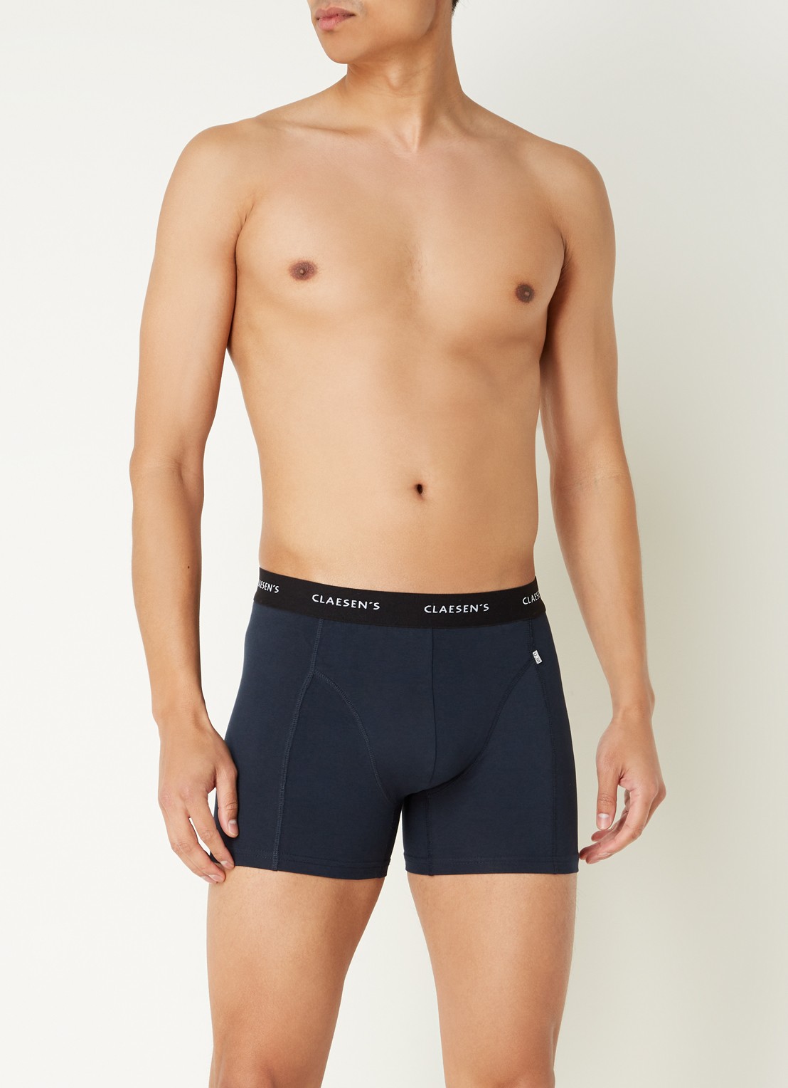 Claesen's Boston boxershorts in uni in 2-pack - voorkant 4 donkerblauw