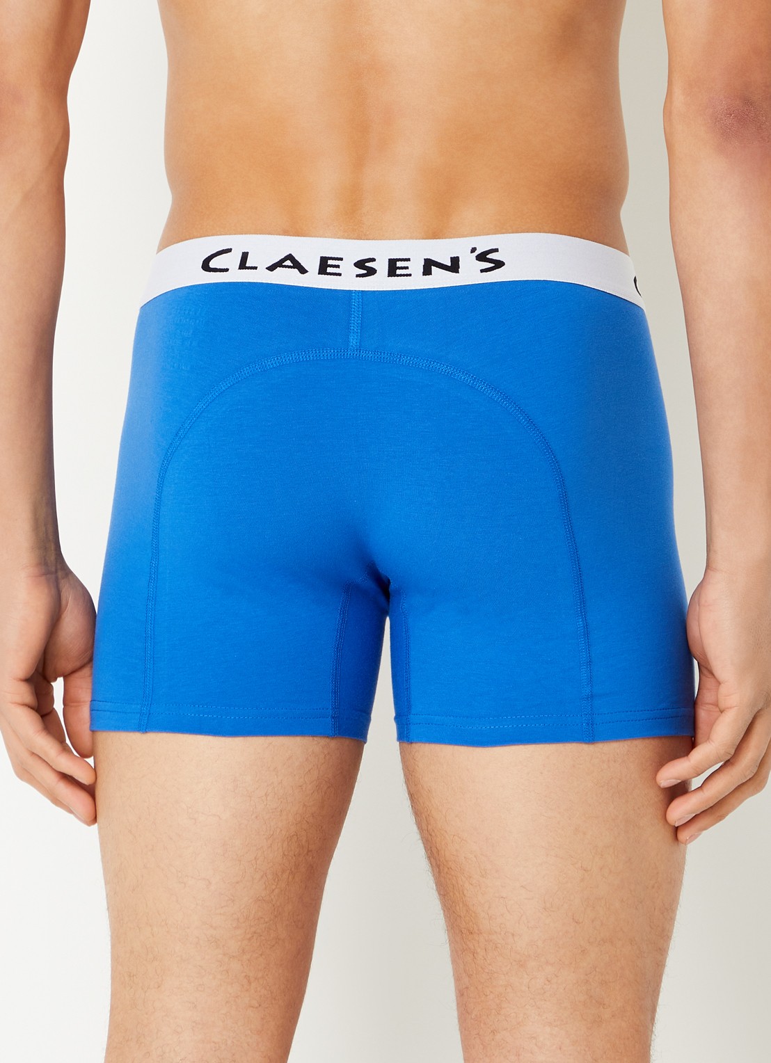 Claesen's Boston boxershorts met logoband in 3-pack - achterkant 4 kobaltblauw
