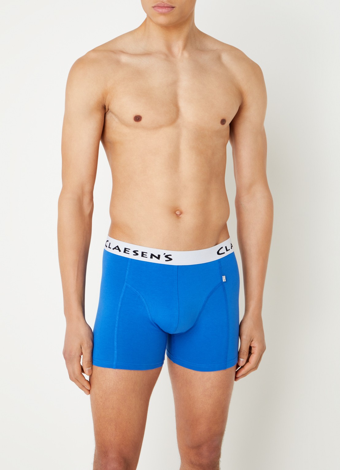 Claesen's Boston boxershorts met logoband in 3-pack - voorkant 3 kobaltblauw