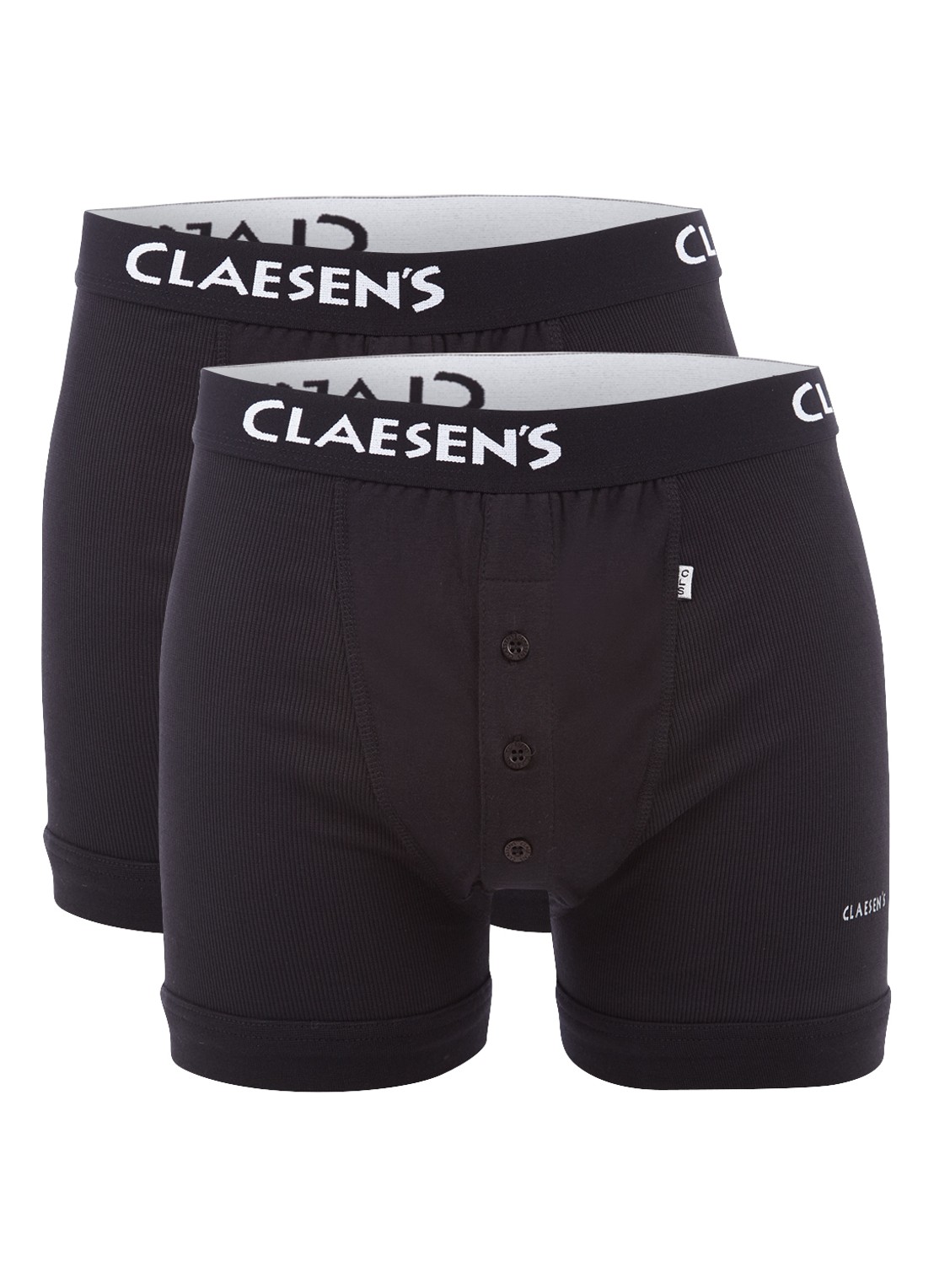 Claesen's Harlem boxershorts in uni in 2-pack - voorkant 2 zwart