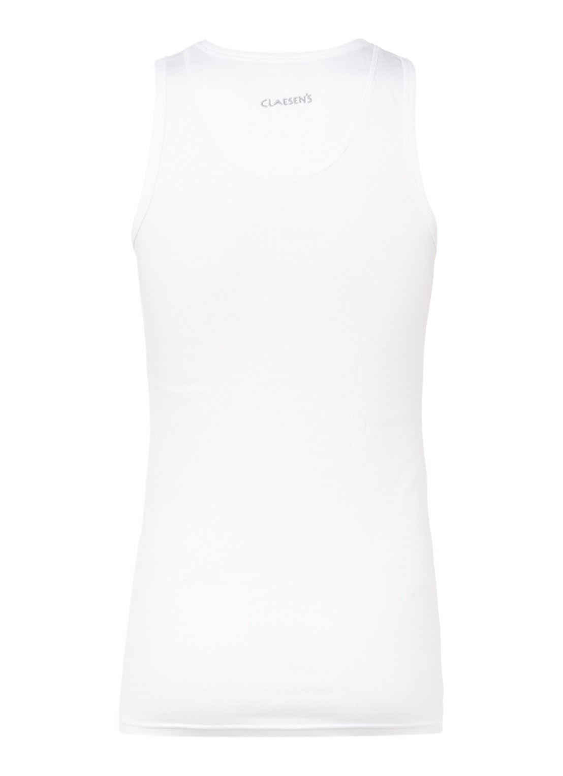Claesen's Singlet met ribstructuur in 2-pack - achterkant wit