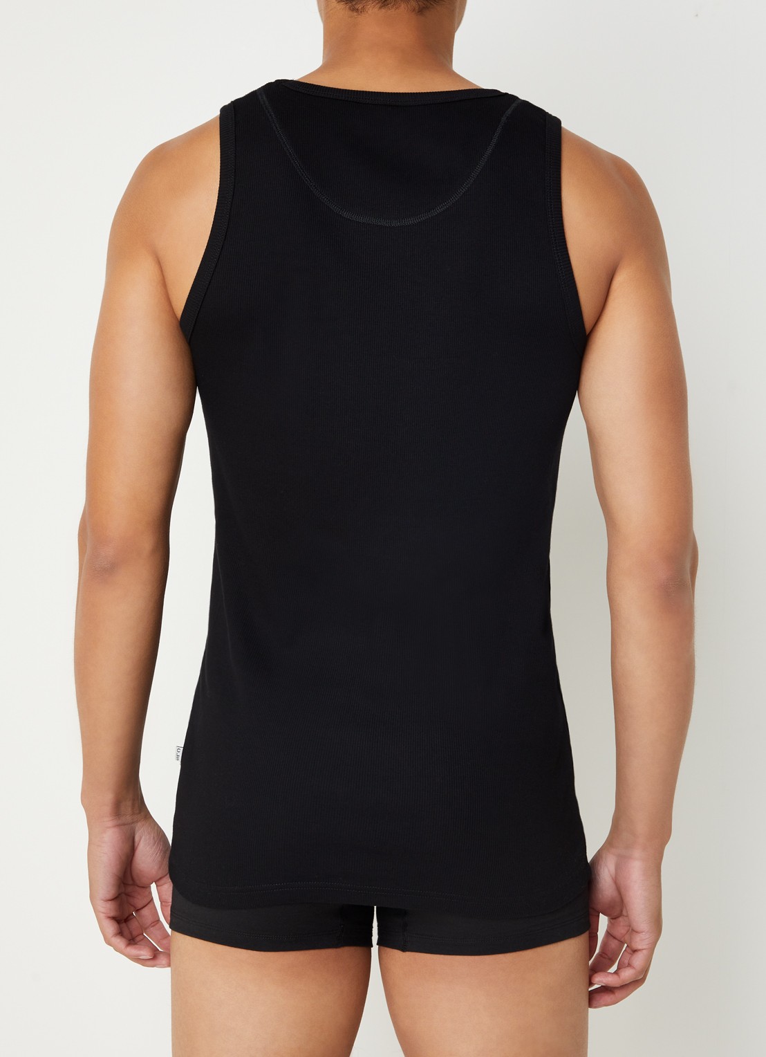 Claesen's Singlet met ribstructuur in 2-pack - achterkant 2 zwart