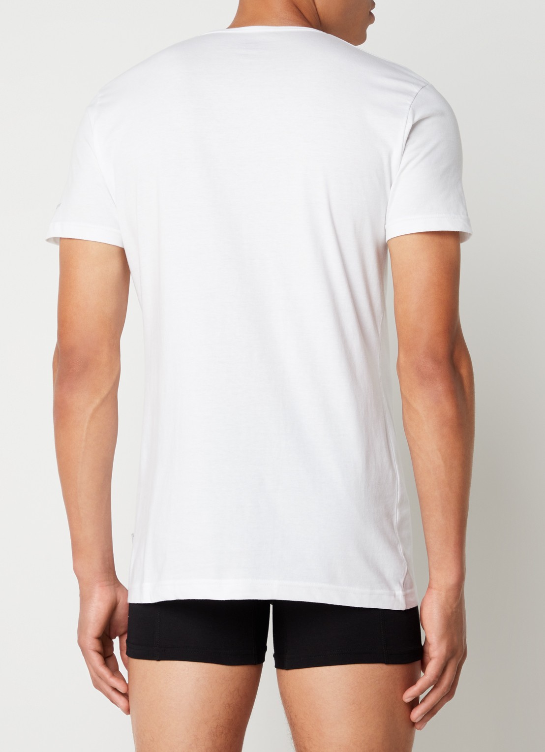 Claesen's Slim fit T-shirt in 2-pack - achterkant 4 wit