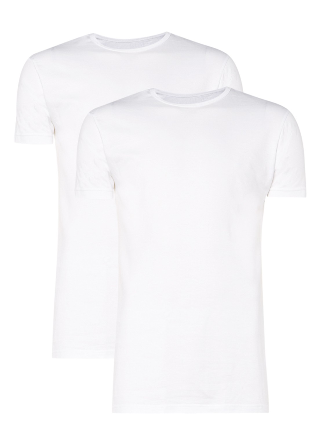 Claesen's Slim fit T-shirt in 2-pack - voorkant wit