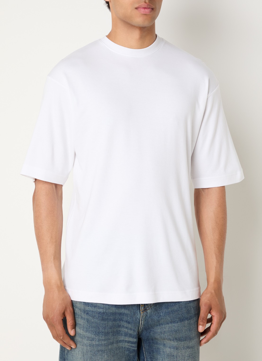Claesen's T-shirt met ronde hals - detail wit