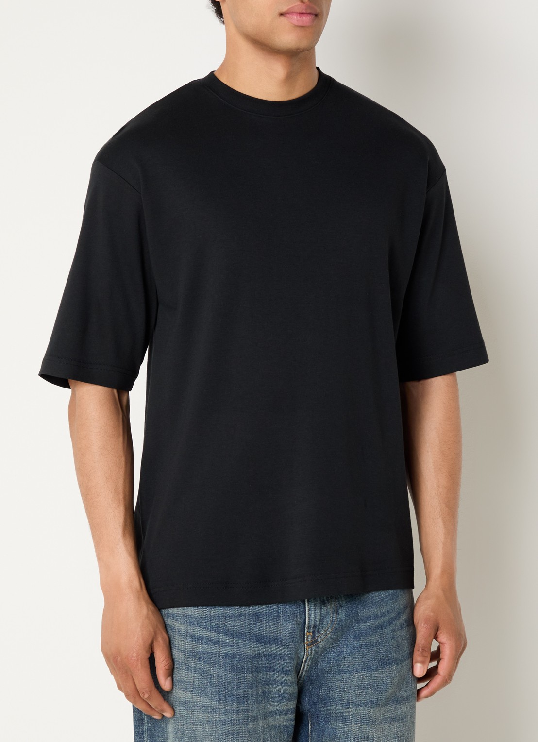 Claesen's T-shirt met ronde hals - detail 3 zwart