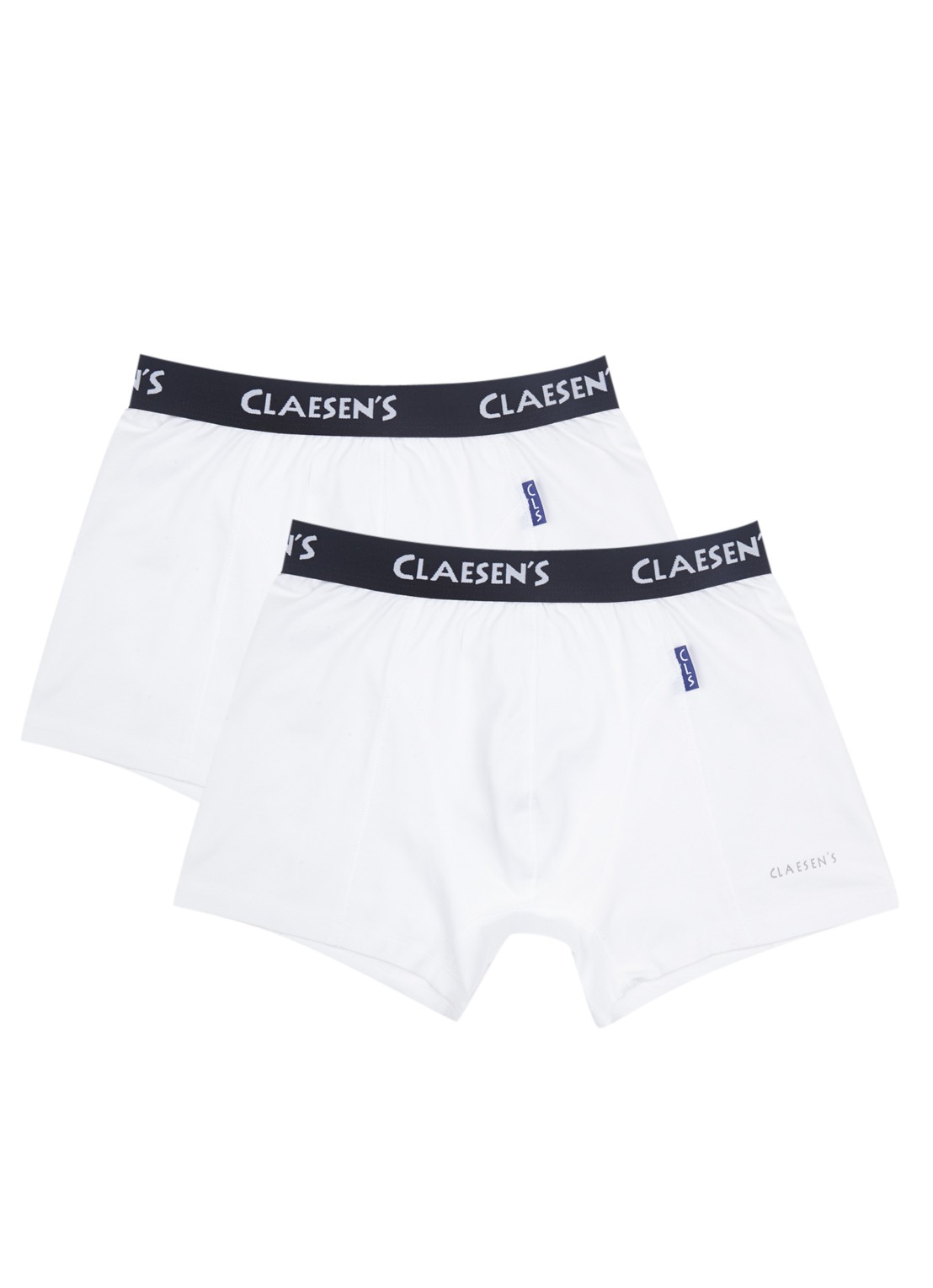 Claesens Boxershorts in uni in 2-pack - voorkant wit