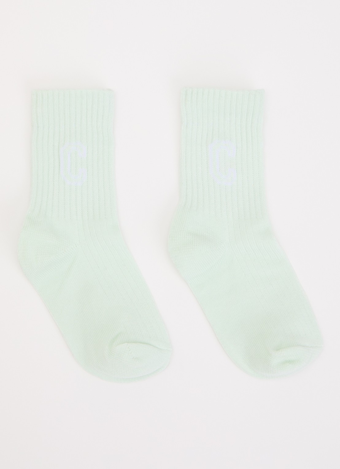 Claesens Cloudberry sokken met logo  - voorkant mint