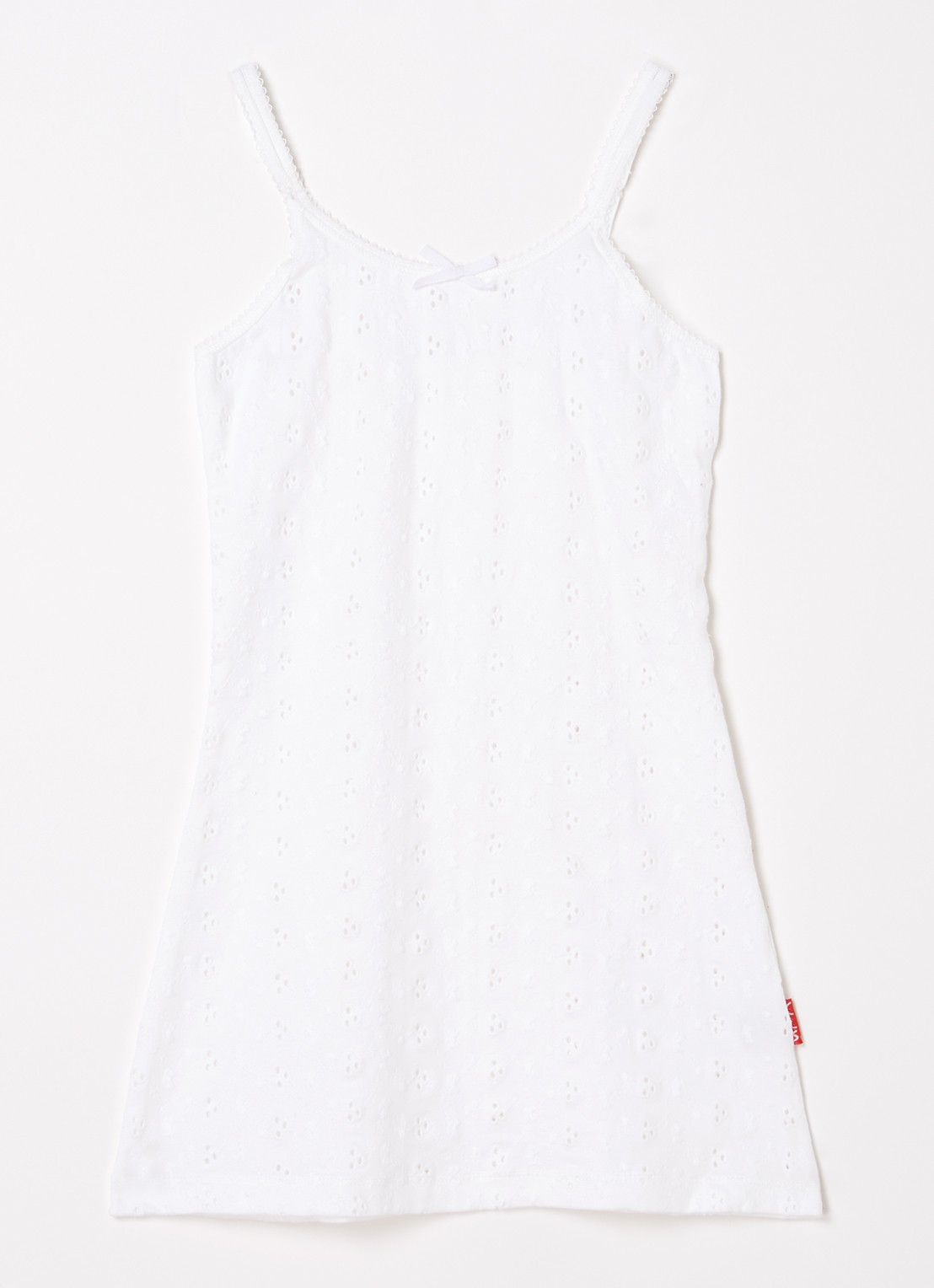 Claesens Singlet met broderie  - voorkant wit