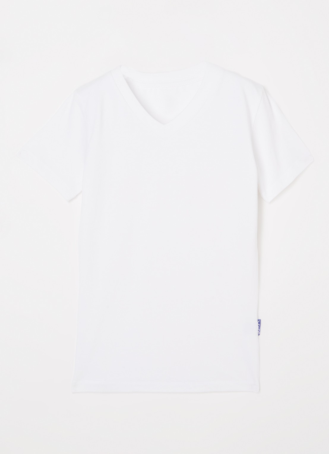 Claesens T-shirt met V-hals - voorkant wit