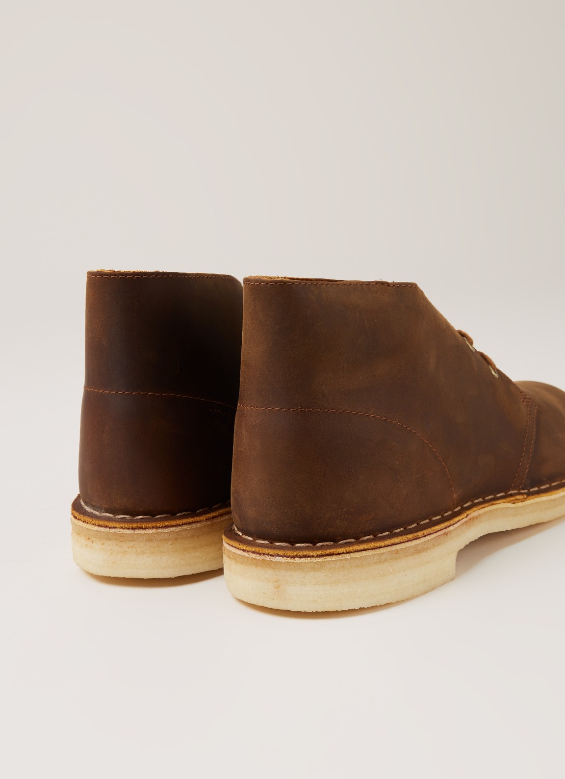 Clarks Desert boot van gewaxt leer - detail kastanjebruin