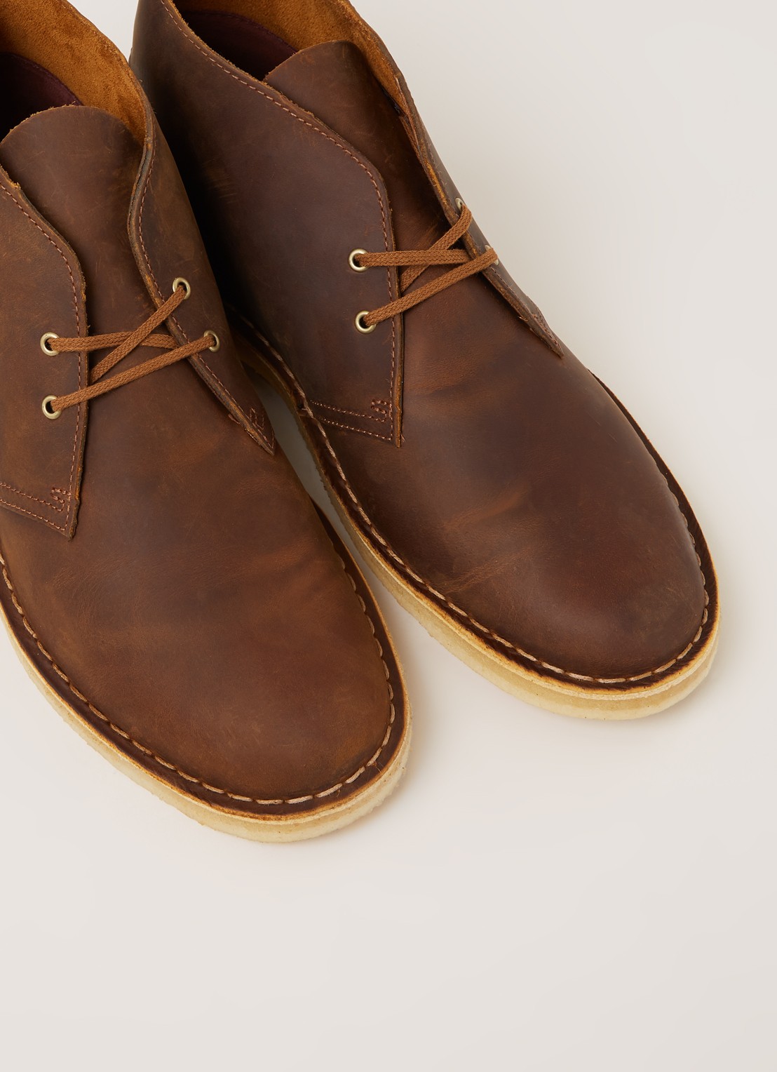 Clarks Desert boot van gewaxt leer - detail 2 kastanjebruin