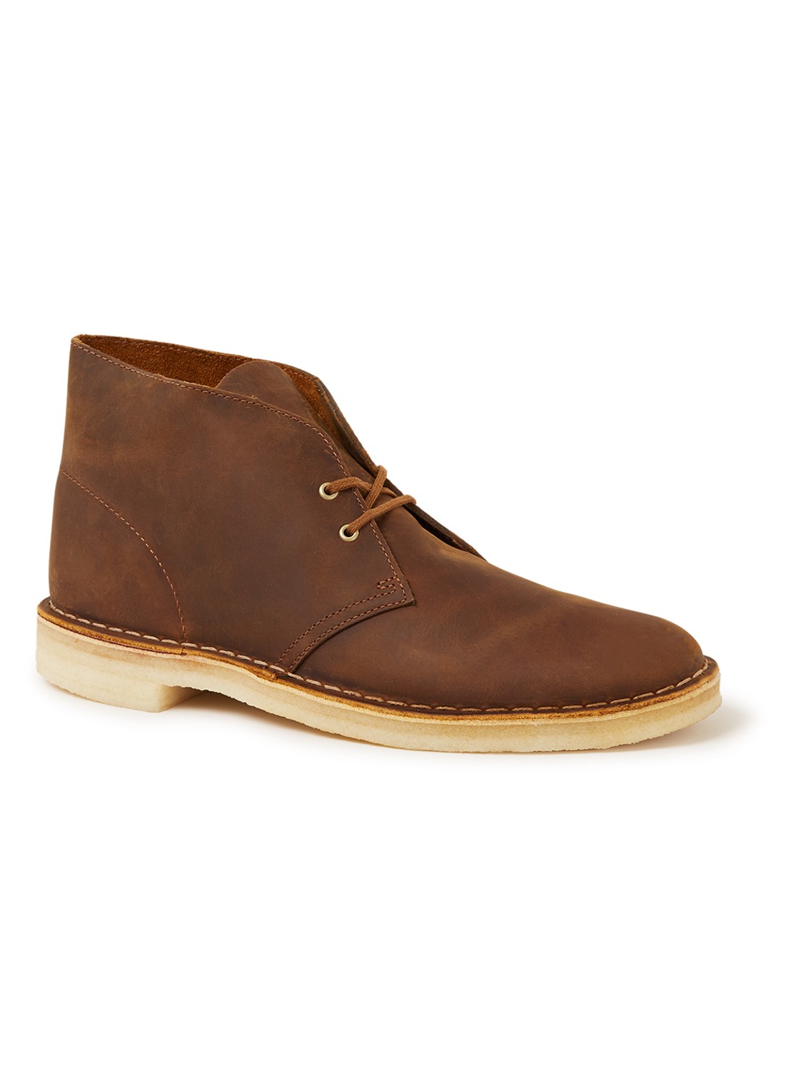 Clarks Desert boot van gewaxt leer - voorkant 4 kastanjebruin