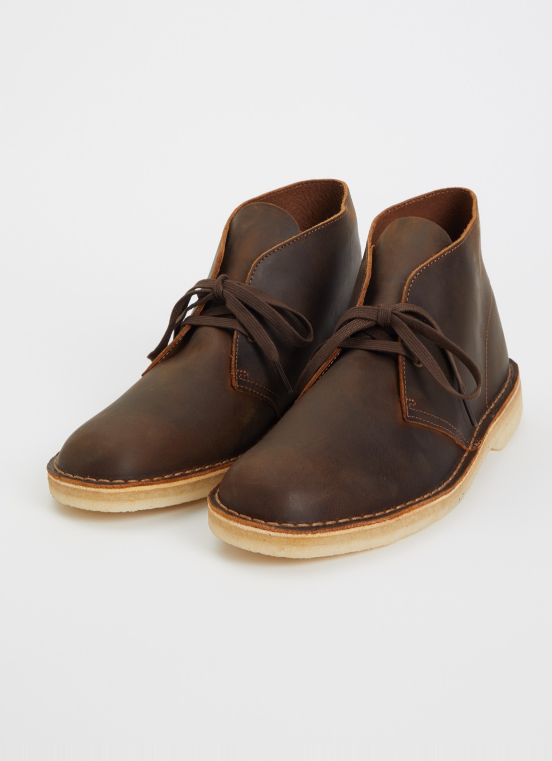 Clarks Originals Desert veterschoen van leer - detail bruin