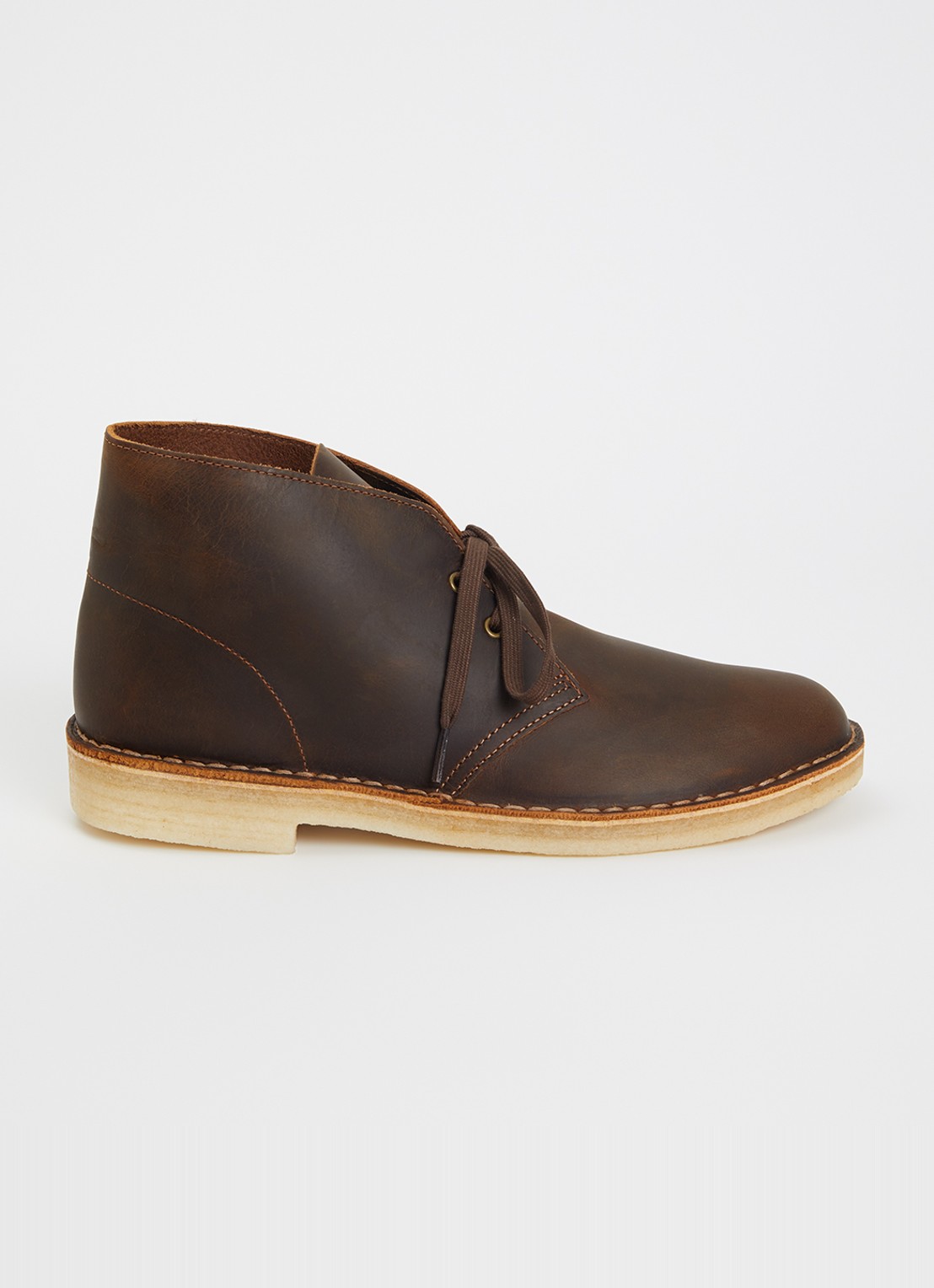 Clarks Originals Desert veterschoen van leer - voorkant 4 bruin