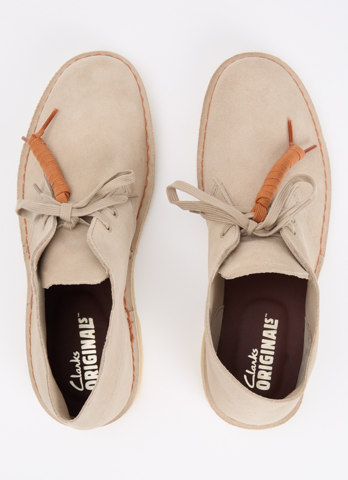 Clarks Originals Desert veterschoen van suède - detail 3 beige