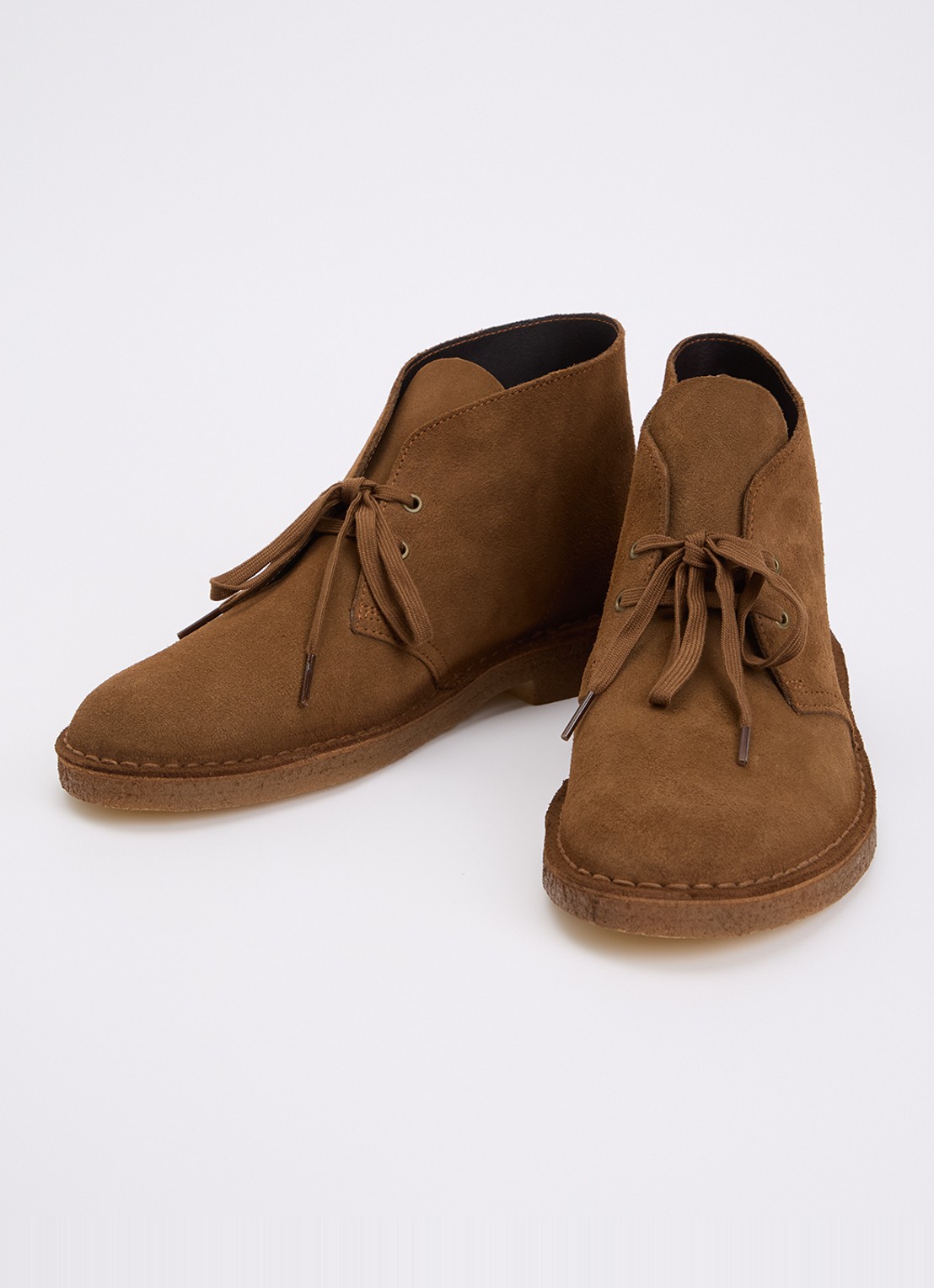 Clarks Originals Desert veterschoen van suède - detail 3 cognac