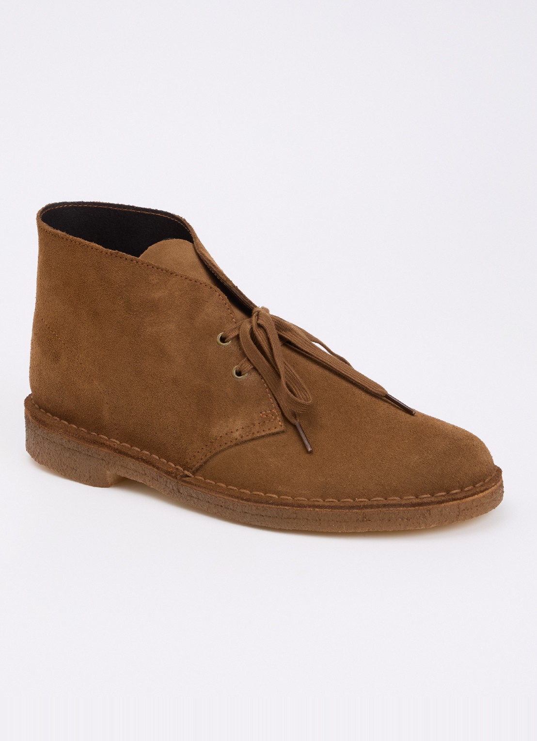 Clarks Originals Desert veterschoen van suède - voorkant cognac