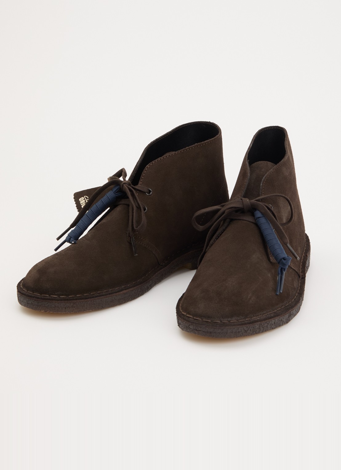 Clarks Originals Desert veterschoen van suède - detail 3 donkerbruin