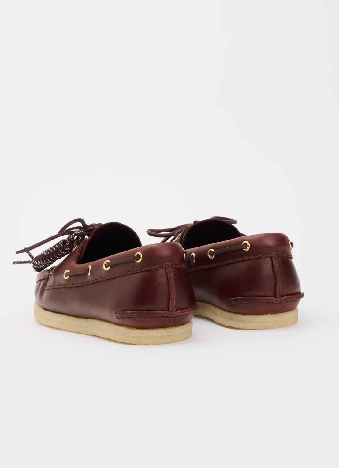 Clarks Originals Godney Boat bootschoen van leer - achterkant kastanjebruin