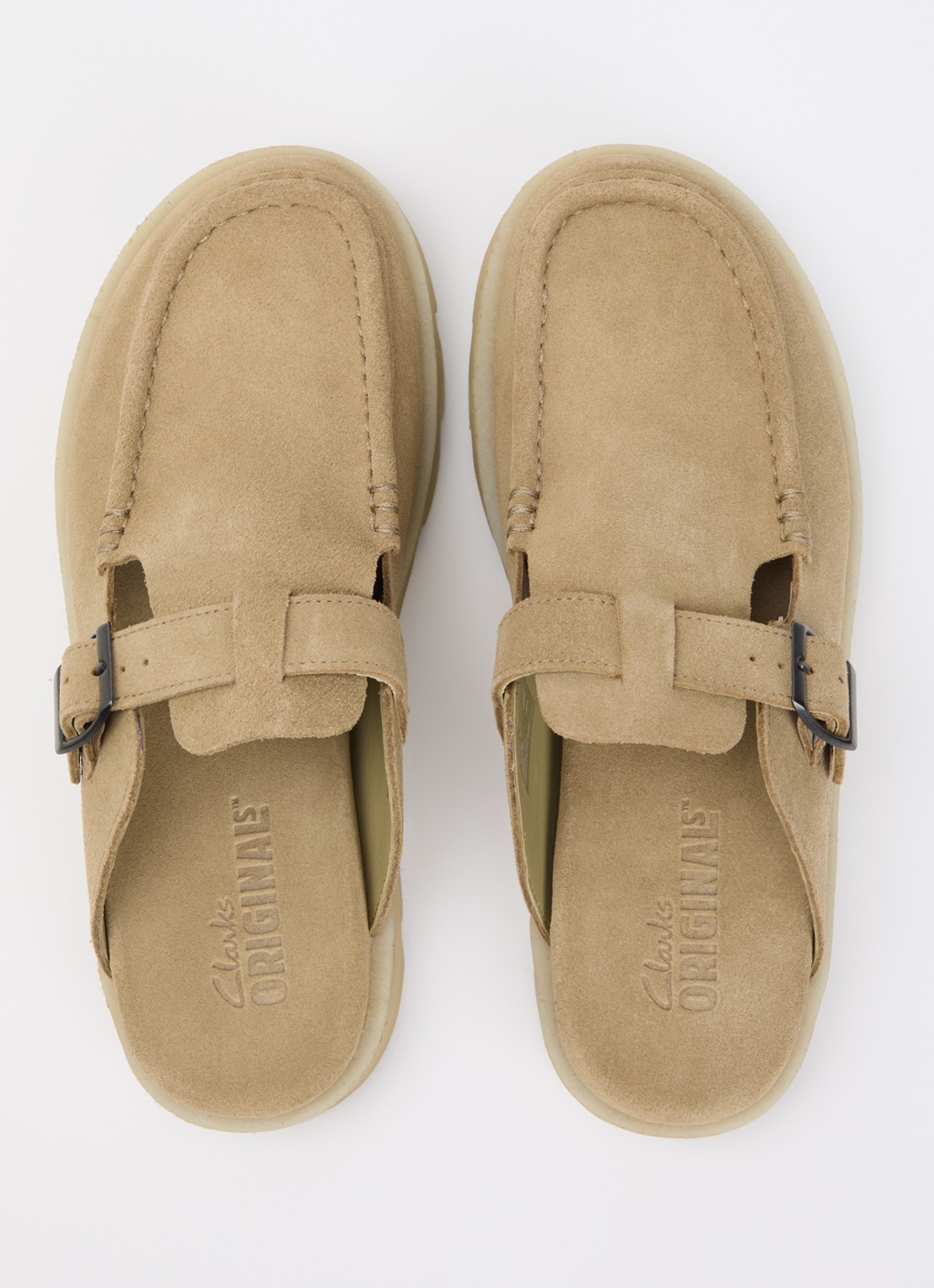 Clarks Originals Meare Mocc sandaal van suéde  - detail 3 beige