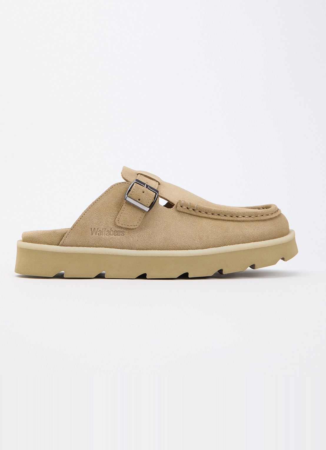Clarks Originals Meare Mocc sandaal van suéde  - voorkant beige
