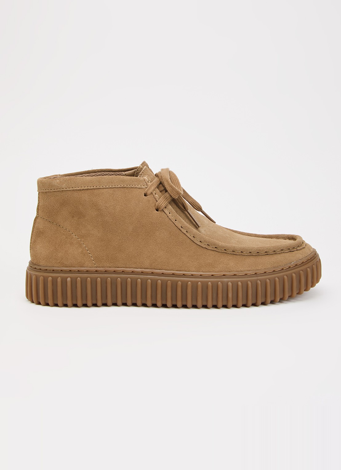 Clarks Originals Torhill Hi veterschoen van suède - voorkant zand
