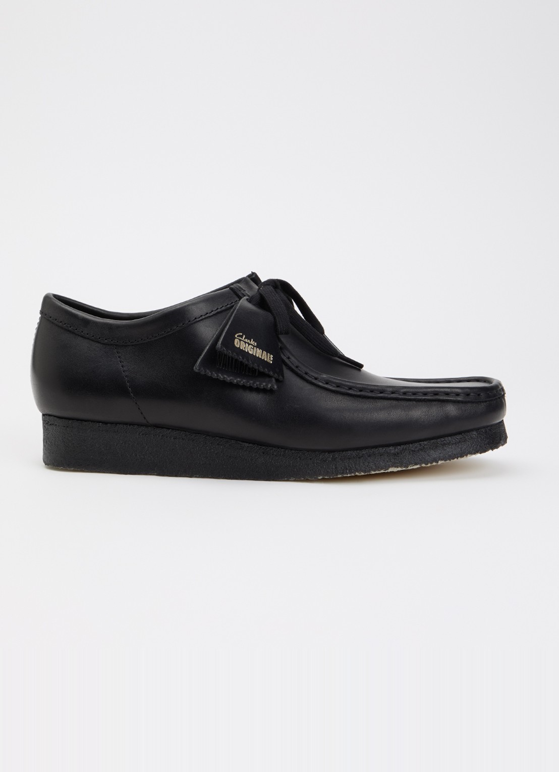 Clarks Originals Wallabee veterschoen van leer - voorkant zwart