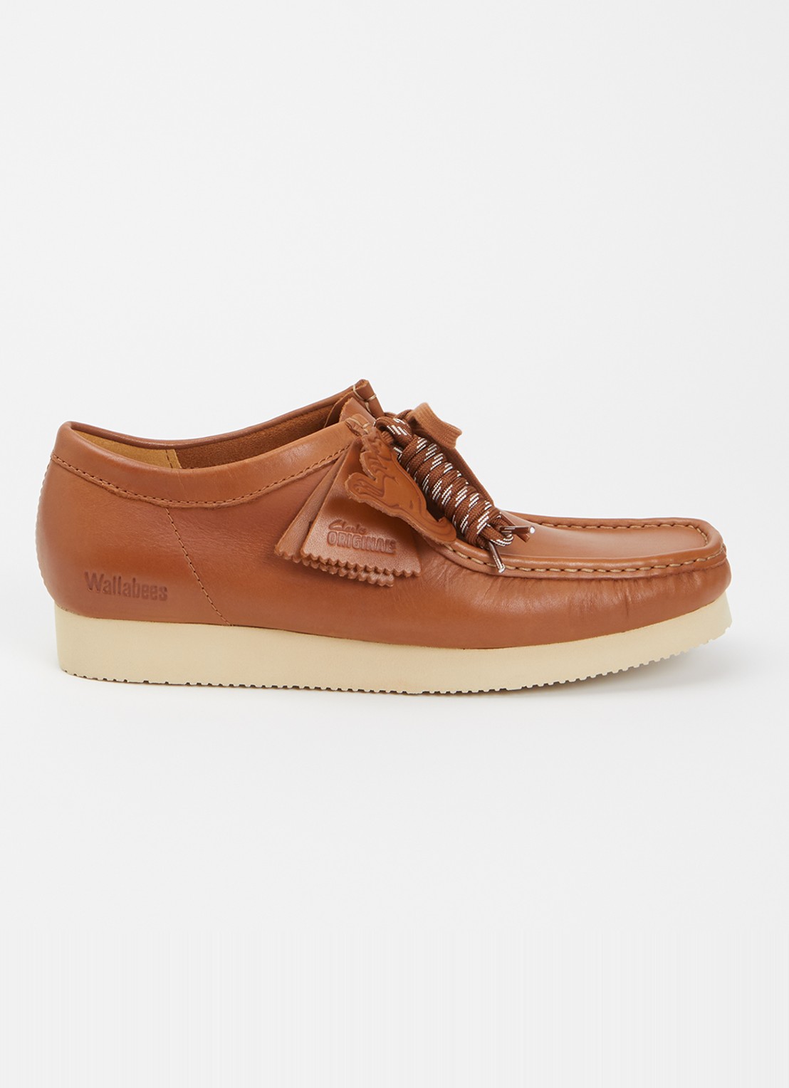Clarks Originals Wallabee veterschoen van leer  - voorkant 5 bruin