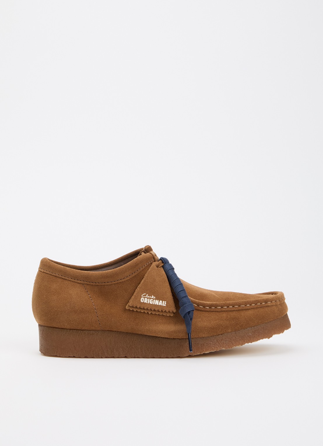 Clarks Originals Wallabee veterschoen van suède - voorkant 5 cognac