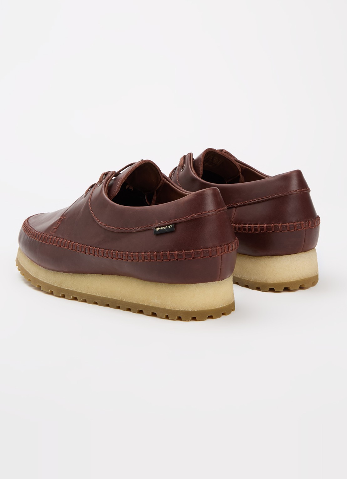 Clarks Originals Weaver Gore-Tex veterschoen van leer - achterkant 5 donkerbruin