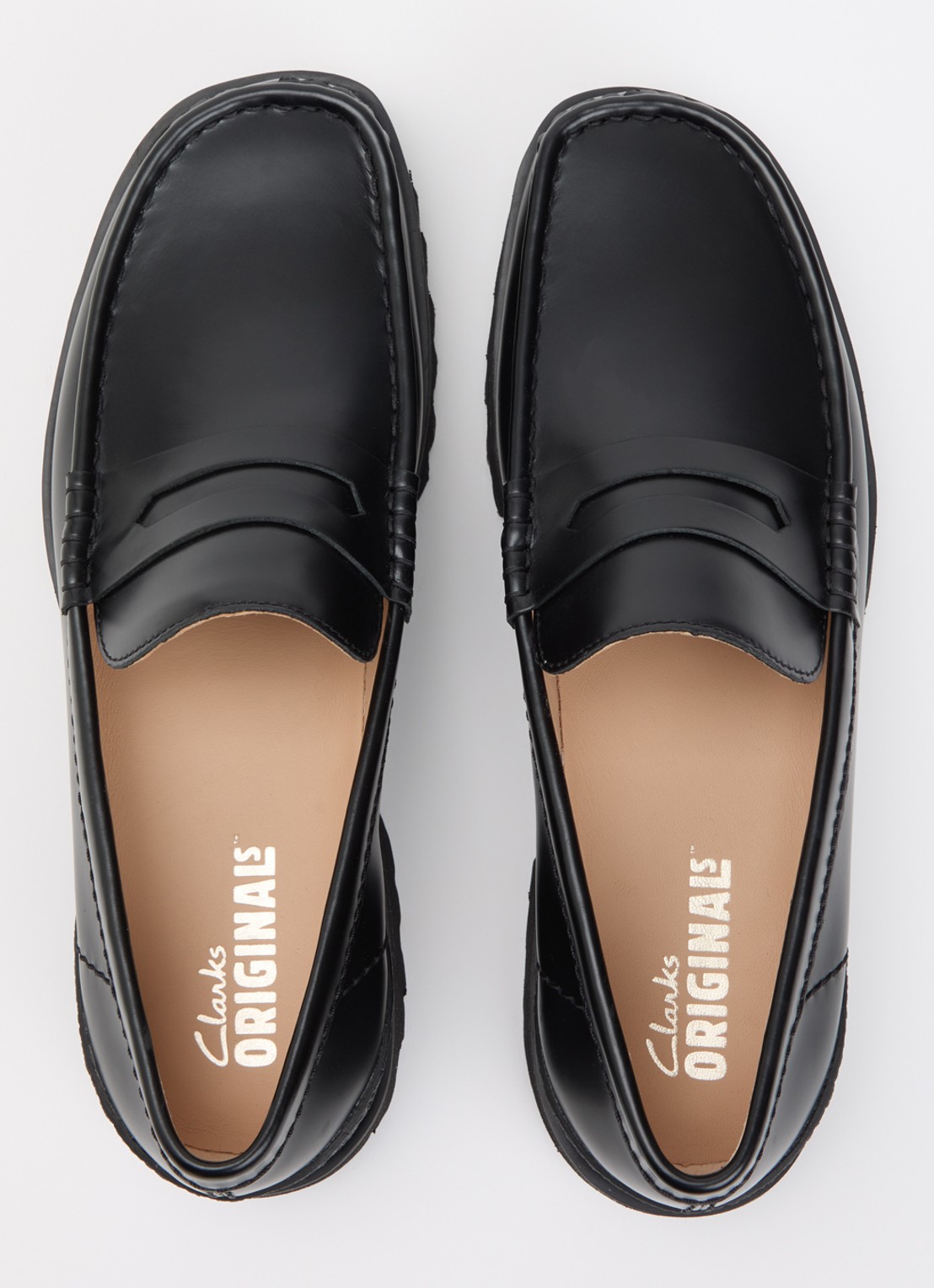Clarks Originals Yukoner penny loafer van leer  - detail 4 zwart
