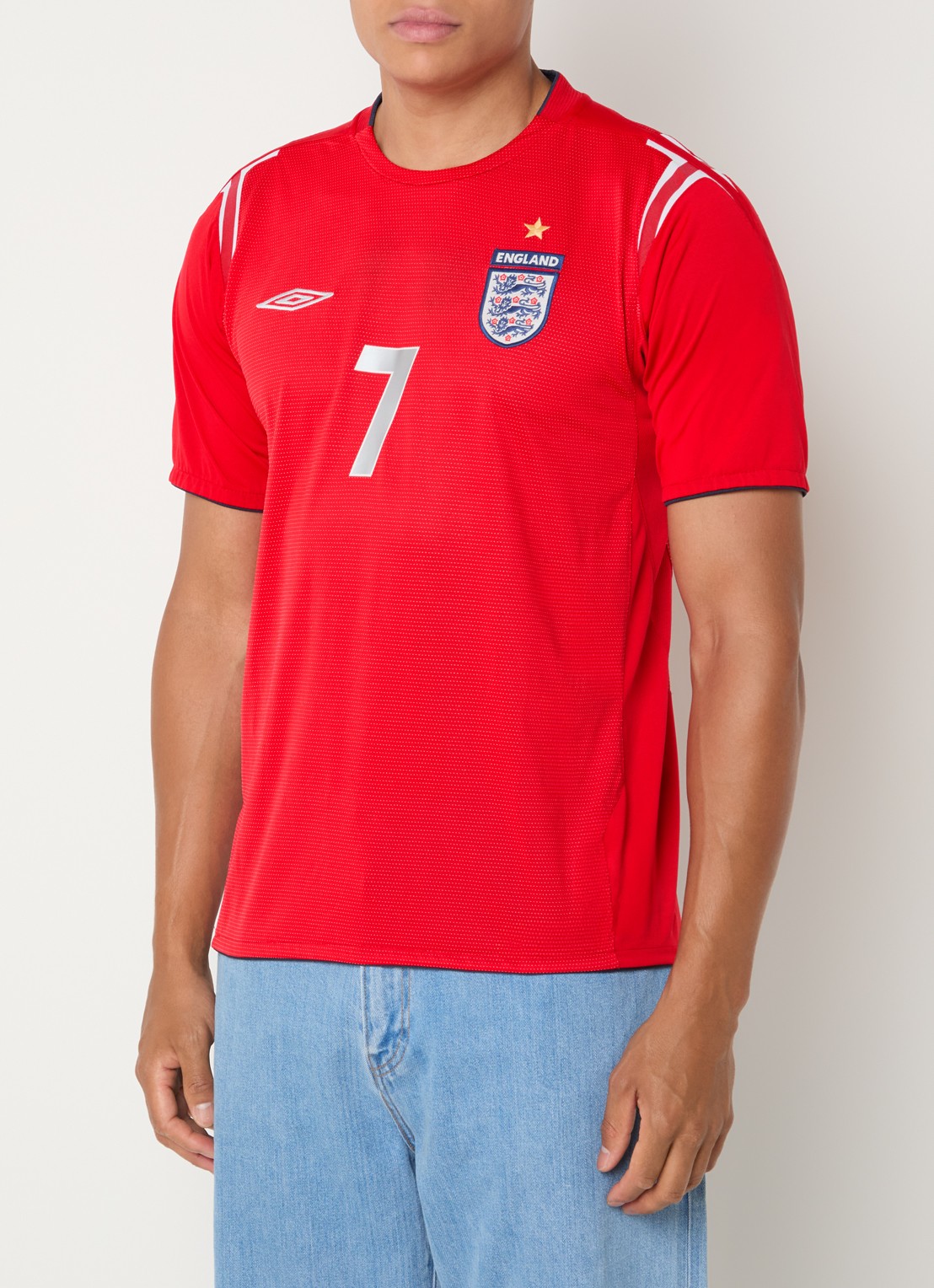 Classic Football Shirts 2004-06 England Beckham voetbalshirt - detail 2 rood