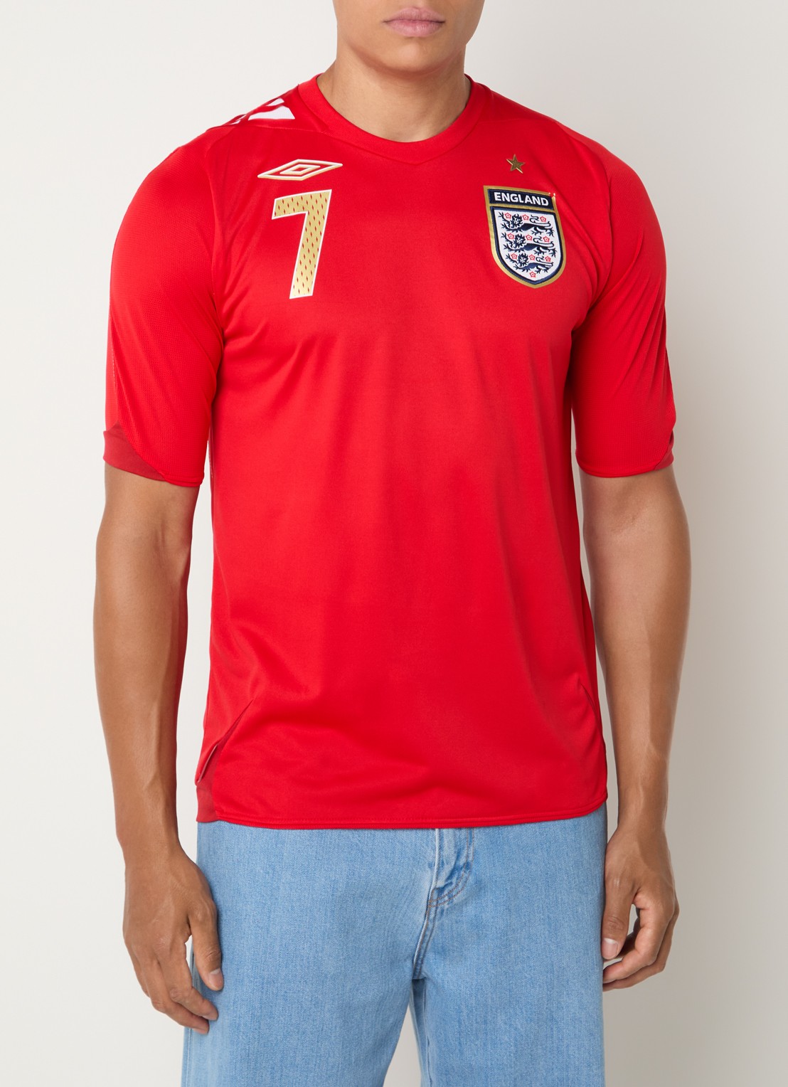 Classic Football Shirts 2006-08 England Beckham voetbalshirt - detail 3 rood