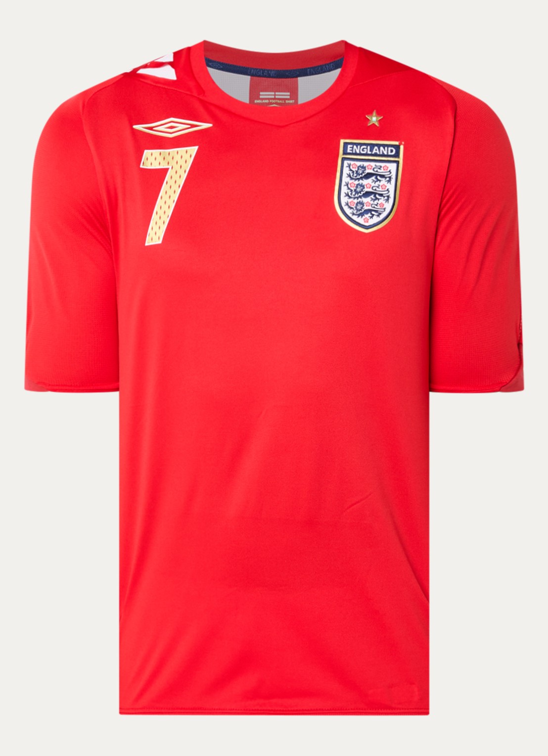 Classic Football Shirts 2006-08 England Beckham voetbalshirt - voorkant rood