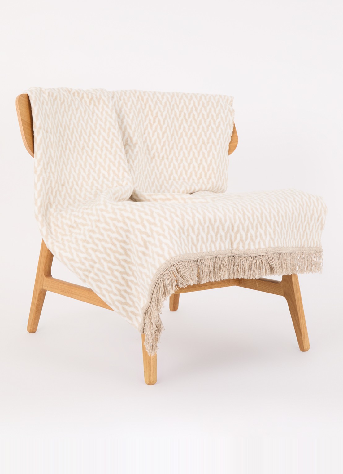 Claudi Aphos plaid 150 x 200 cm - voorkant 2 beige