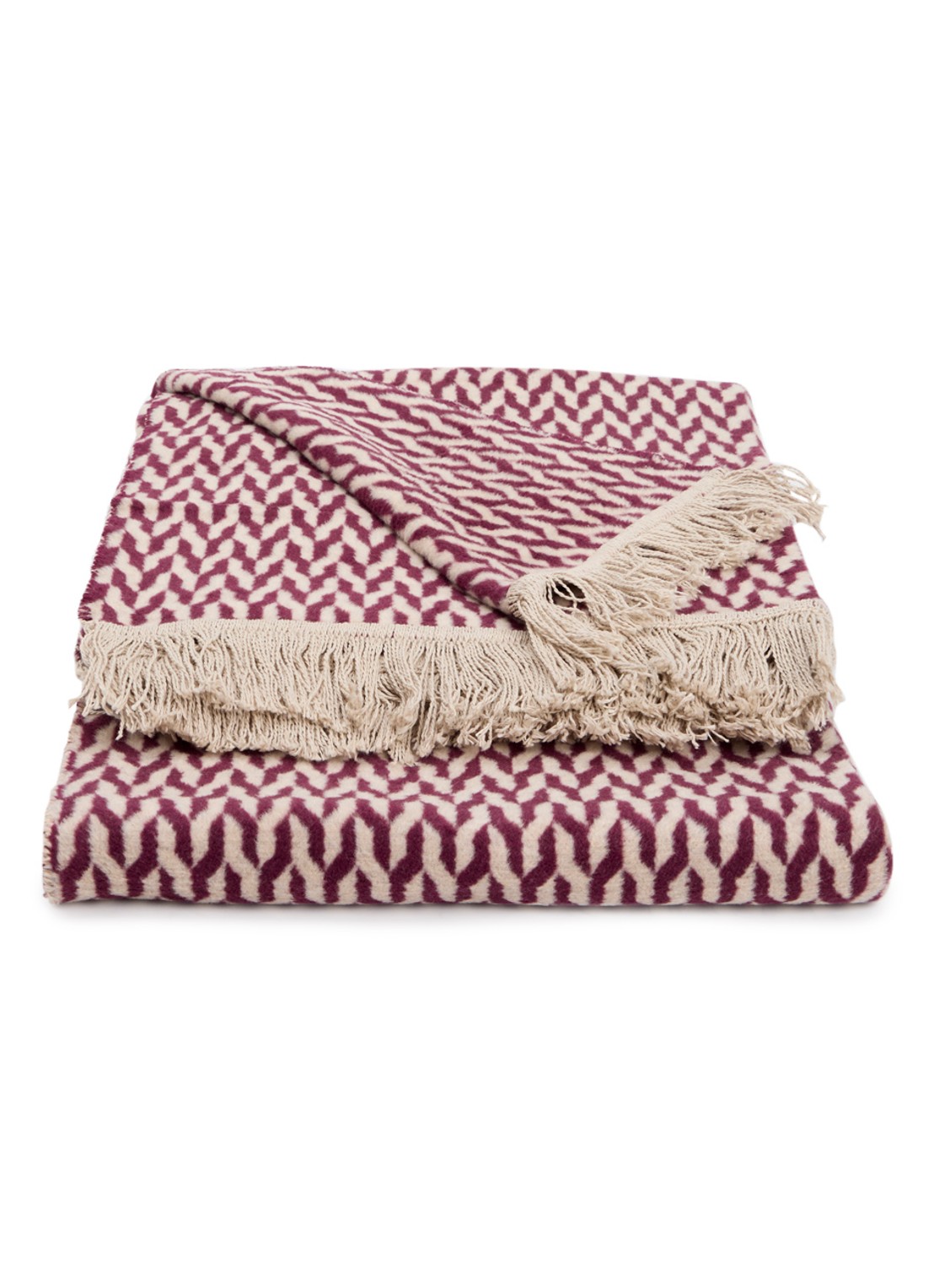 Claudi Aphos Plaid 150 x 200 cm - voorkant aubergine