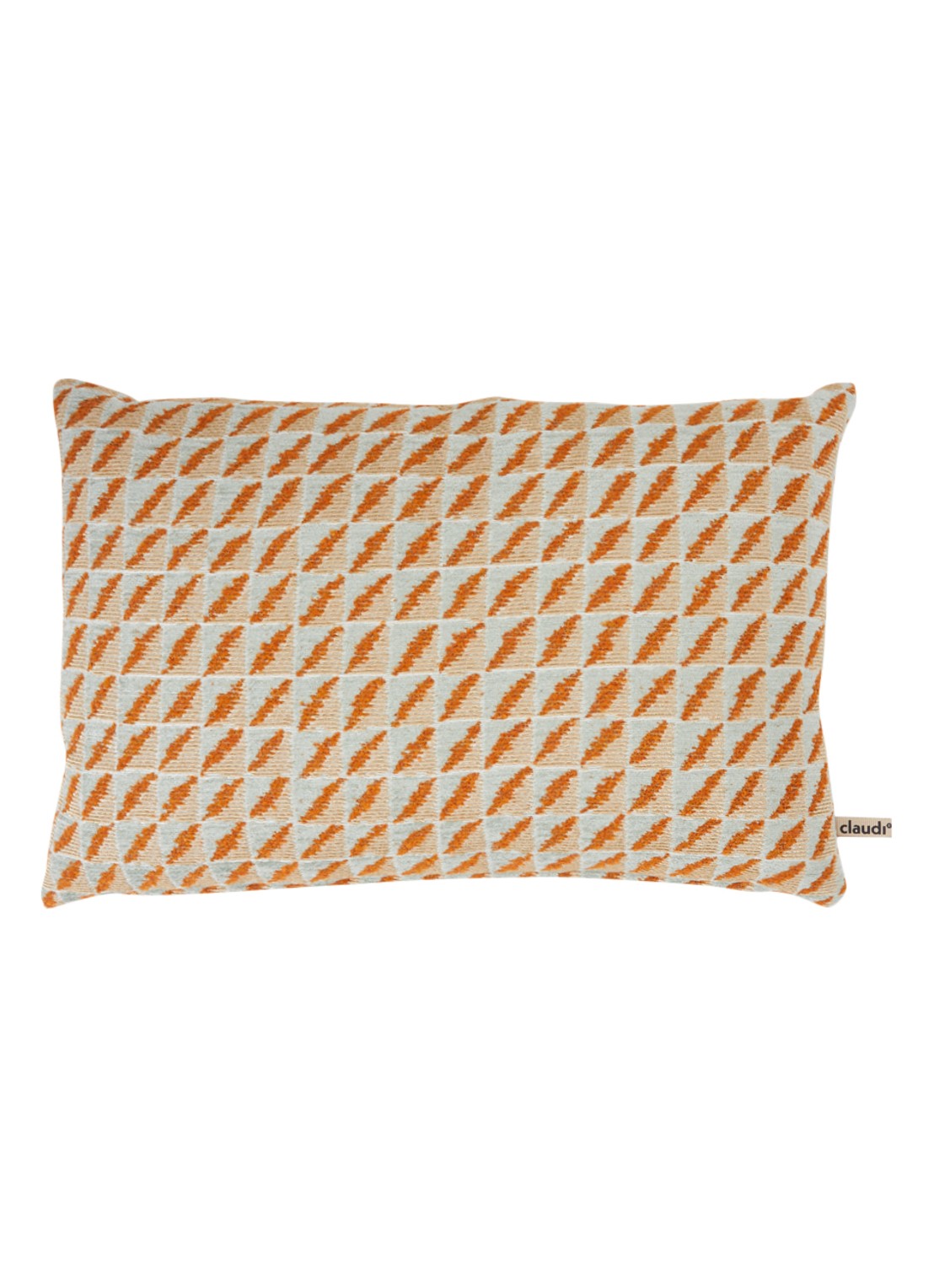 Claudi Berlyo sierkussen met ruitdessin 45 x 30 cm - voorkant 3 orange