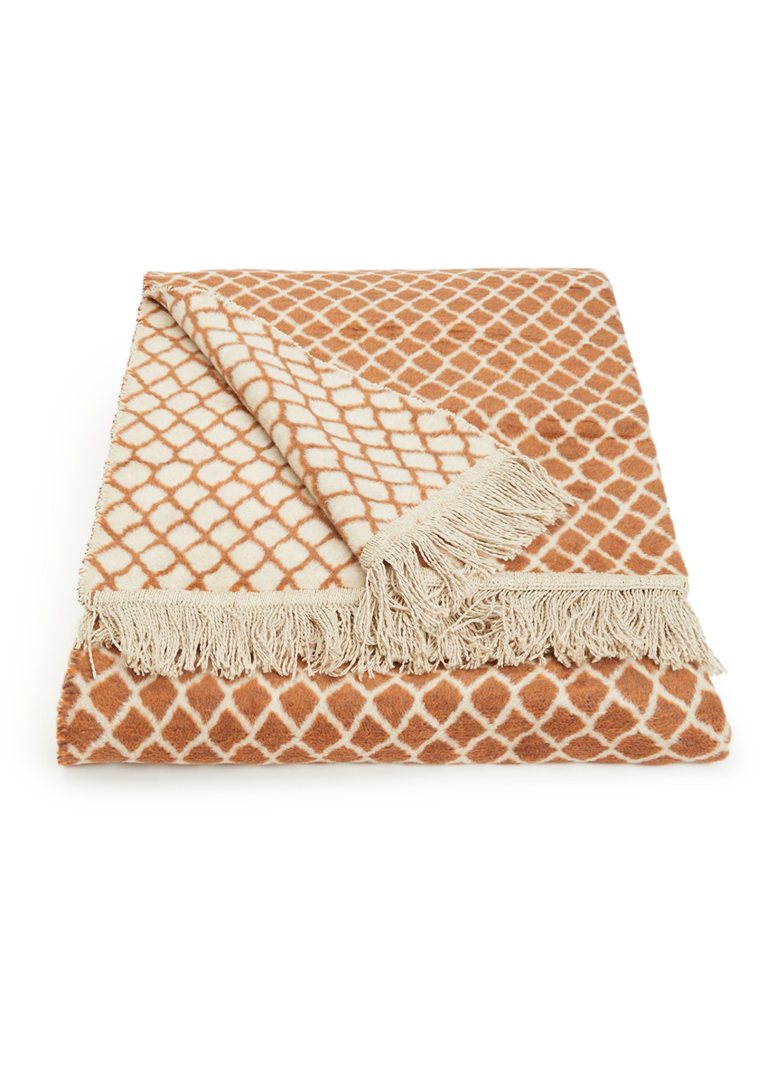 Claudi Colly plaid 150 x 200 cm - voorkant oranjebruin